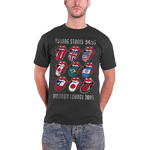 Rockoff Trade Herren The Rolling Stones Voodoo Lounge Tongues T-Shirt, grau, L