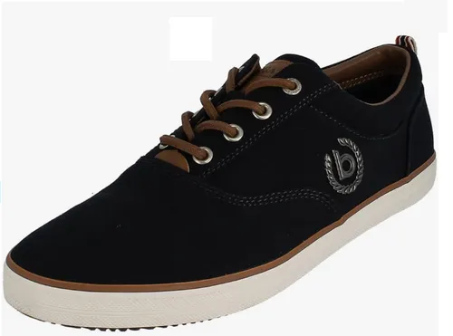 bugatti Canvas Sneaker aus Baumwolle - Blau, 45 EU - Herren-Sneaker mit robuster Gummisohle für Langlebigkeit und Wasserdichtigkeit, ideal für vielseitige lässige Looks und optimalen Tragekomfort.