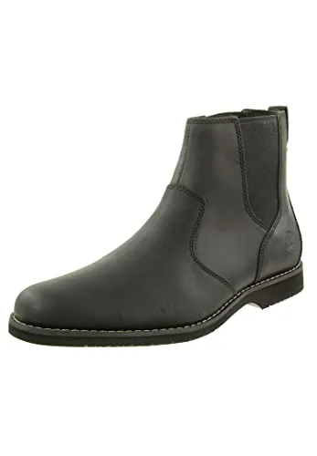 Timberland Herren Woodhull Chelsea Stiefel, Black Full Grain, 46 EU - Wanderschuhe mit zeitlosem Design, ideal für stilvolle Freizeitaktivitäten und optimalen Tragekomfort.