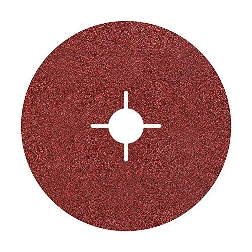 wolfcraft 5 Fiberschleifscheiben 125mm I 2469000 I Körnung 100 I zur Metallbearbeitung mit dem Winkelschleifer I Kunstharzgebunden I gemäß Norm EN 13743