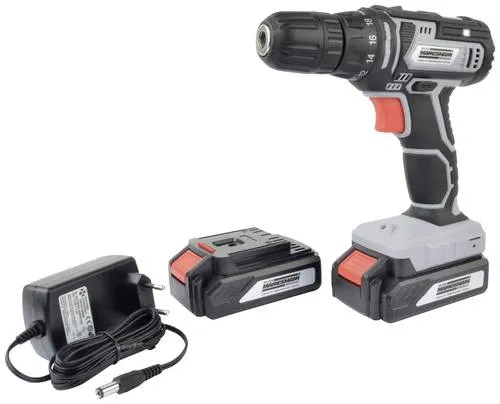 Brüder Mannesmann M17690 Akku-Bohrschrauber 20V - Akkuschrauber mit 2 Akkus und Ladegerät, ideal für kabelloses Arbeiten und vielseitige Anwendungen im Heimwerkerbereich.