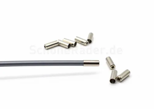 Endkappen für Schaltzüge, Schaltzugaussenhülle, Messing vernickelt, 4 mm 10