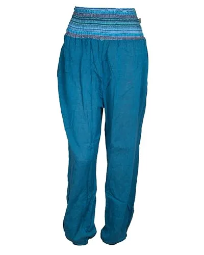 Vishes - Leichte Damen Chino Haremshose - Damen-Hosen, bequeme Pumphose aus atmungsaktiver Baumwolle, ideal für heiße Tage mit dehnbarem Bund und einzigartigem Webdesign, perfekt für Freizeit und Yoga.