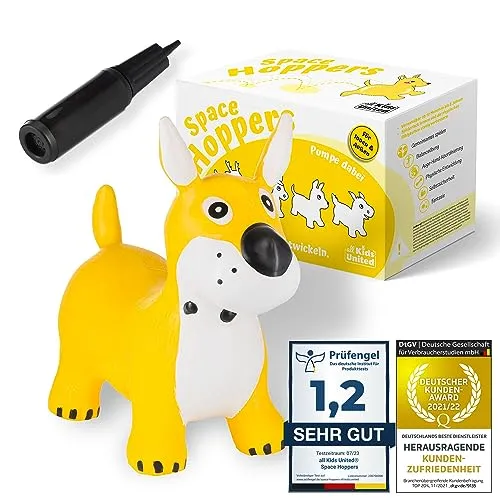 all Kids United® Hüpftier Sprungpferd - Hüpfpferd Sprungtier + Pumpe (Hund)