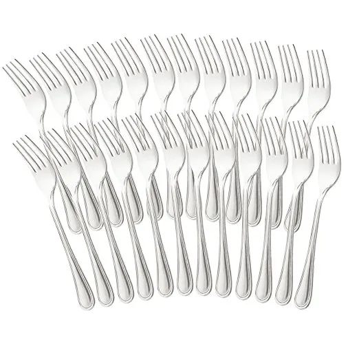 com-four® 24x Kuchengabel aus Edelstahl - stilvolles Tafelbesteck im schlichten Design - kleine Dessertgabeln - Vorspeisegabeln - 14,5 cm (14.5cm - 24 Stück)