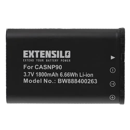EXTENSILO Akku kompatibel mit Casio Exilim EX-Z2000BK, EX-Z2000, EX-Z2000SR, EX-Z2000RD, EX-Z2000PK Kamera (1800 mAh, 3,7 V, Li-Ion)
