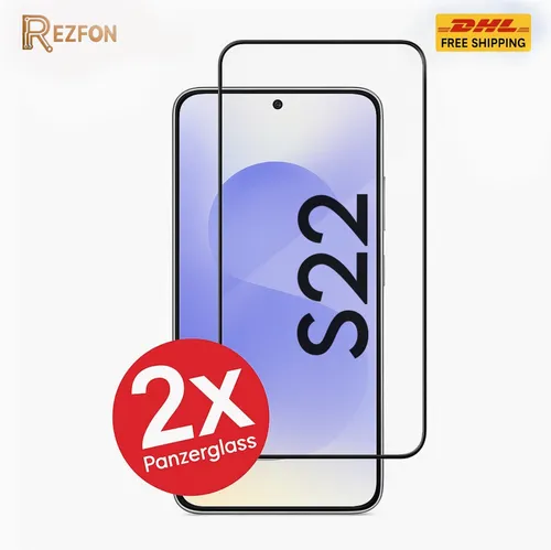 2x 9H Schutzglas Samsung Galaxy S22 Echtglas Fullscreen Displayfolie