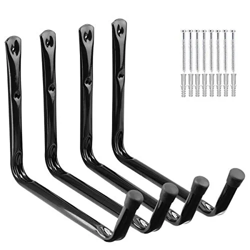 PiPaFox Garagen-Aufbewahrungshaken, 32cm, robustes Stahl-Kajak-Aufbewahrungsregal, 4 Stück, Wandhalterung, Garagenaufhänger für Leiter, Kanu, Surfbrett, Paddelbrett