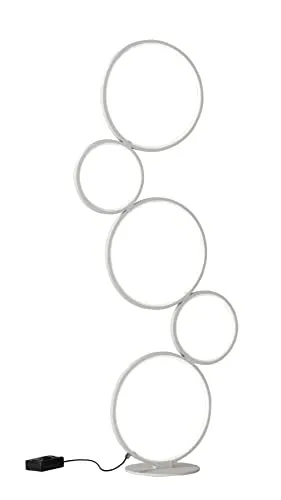 Trio Leuchten LED Stehleuchte Rondo 422610531 - Standleuchte in modernem Design mit weißem Mattmetall. Inklusive 36 Watt LED, dimmbar und ideal für gemütliche Beleuchtung in jedem Raum.