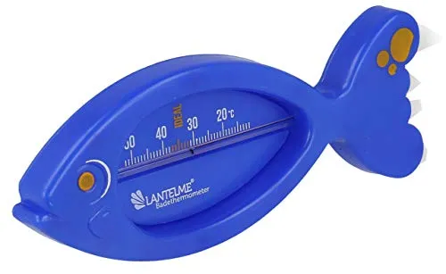 Lantelme Badethermometer Fisch Blau Temperaturanzeige bis 52°C Grad Wassertemperatur | Analog Bade Thermometer für sicheres Baden in Badewanne | Für Baby Kleinkinder Kinder und Erwachsene (Blau)