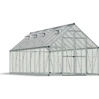 Palram Canopia Balance 8x20 Gewächshaus Silber - Garten-Zubehör für optimale Anzuchtbedingungen mit robustem Aluminiumrahmen und nahezu unzerbrechlichen Polycarbonat-Seiten für maximale Lichtdurchlässigkeit.