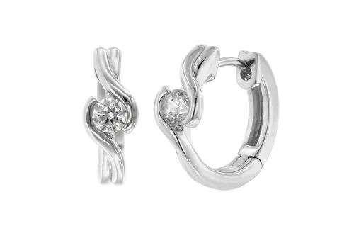 VIVENTY by Adler Paar Creolen Silber e - Elegante Creolen aus 925 Sterlingsilber, rhodiniert und anlaufgeschützt, mit funkelndem Zirkonia - der perfekte Schmuck für jeden Anlass.