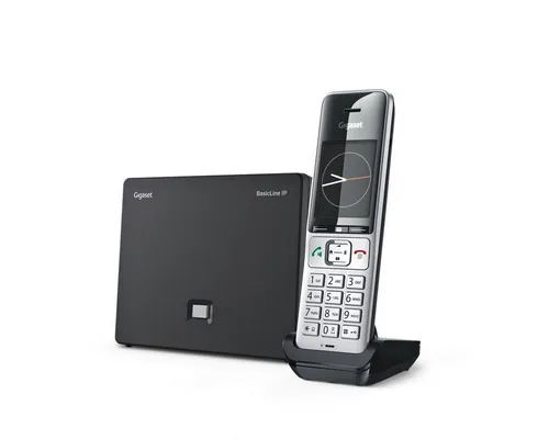 Gigaset BasicLine IP+COMFORT 500HX – Silber-Schwarz - Elegantes IP-Telefon mit klarer Sprachqualität und benutzerfreundlichem Design. Ideal für den täglichen Einsatz im Home-Office oder Büro.
