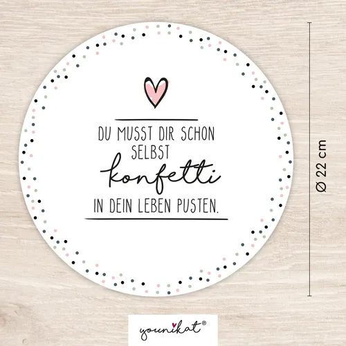 Mauspad mit Konfetti Motiv (2) I Ø 22 cm I dv_472