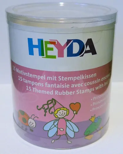 Heyda Motivstempel-Set mit Stempelkissen - Thema: Prinzessinnen & Feen