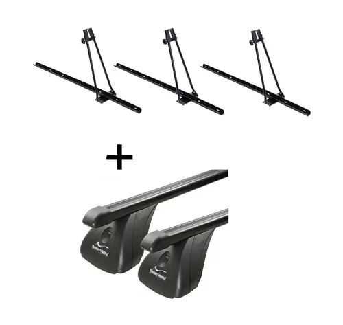 VDP Fahrradhalter ORION - 3x Fahrradträger für Toyota Rav4 IV ab 2013 - Fahrradträger und Dachträger für Toyota Rav4 IV, ideal für den sicheren Transport von Fahrrädern bis 15 kg, einfach zu montieren und geeignet für verschiedene Rahmendurchmesser.