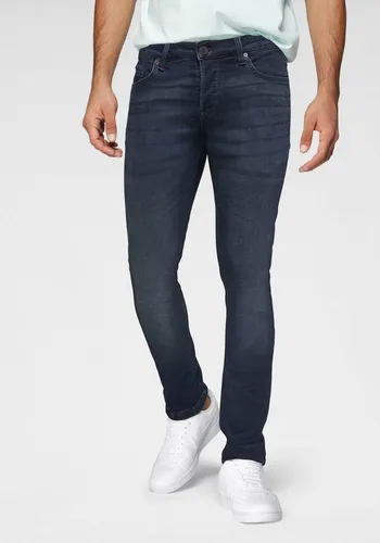 Herren O&S Slim Fit Jeans - Tapered Trousers ONSLOOM - Stylische Slim-Fit Jeans in Dunkelblau, bietet angenehmen Tragekomfort und eine weiche Haptik für einen eleganten Look.