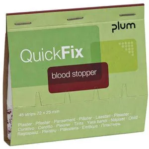 Plum Pflaster QuickFix Blood Stopper, 45 Strips, elastisch, 7,2 x 2,5cm