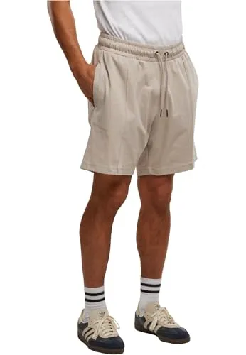 Urban Classics Herren Shorts Heavy Jersey Pintuck Track Shorts, Kurze Sporthose mit Bundfalten und Kordelzug, Größen S - 5XL