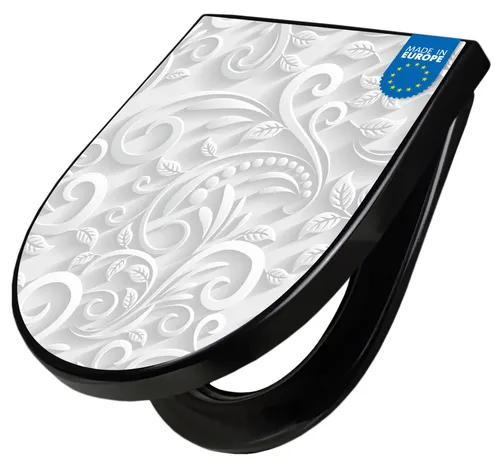 WC Sitz D-Form Schwarz mit Softclose Absenkautomatik - Hochwertiger D-Form WC-Sitz in elegantem Schwarz mit Softclose Absenkautomatik. Robustes Duroplast sorgt für Langlebigkeit und einfache Montage von oben. Ideal für ein modernes Badezimmer.