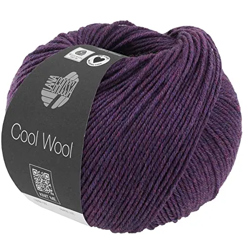 LANA GROSSA Cool Wool Melange | Extrafeine Merinowolle waschmaschinenfest und filzfrei | Handstrickgarn aus 100% Schurwolle (Merino extrafein) | 50g Wolle zum Stricken & Häkeln | 160m Garn FB 1403