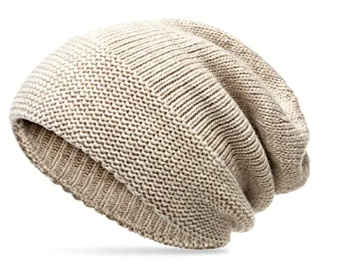 Caspar MU214 Elegante Damen Winter Beanie Mütze gefüttert, Farbe:beige, Größe:Einheitsgröße