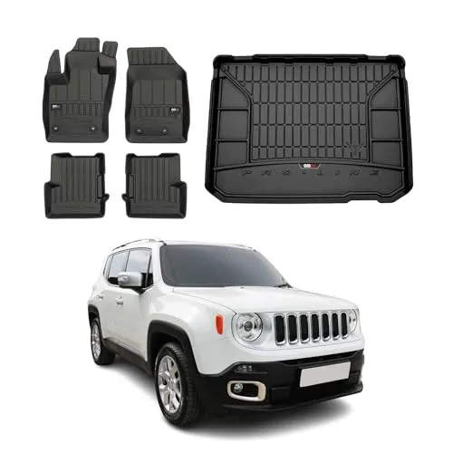 OMAC Fußmatten & Kofferraumwanne Set für Jeep Renegade 2014-2024 - Hochwertiges Fußmatten-Set aus Gummi und TPE, rutschfest und leicht zu reinigen, perfekt für optimalen Fahrzeugschutz und Langlebigkeit.