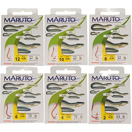 Maruto Aalhaken Aal Haken Aalangeln Wurmhaken, Größe:10