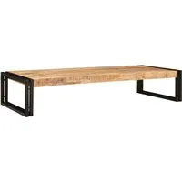vidaXL Badregal Braun 120 x 50 cm aus massivem Mangoholz - Elegantes Badezimmerregal aus robustem Mangoholz mit schwarzem Eisenrahmen. Bietet praktische Aufbewahrungslösungen und passt perfekt zu modernen, minimalistischen Innenräumen.