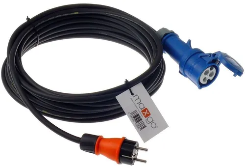 CEE Adapter Camping Kupplung auf Schuko Stecker 50m - Wandsteckdosen Adapterkabel für den Außenbereich, ideal zum Anschluss von Wohnmobilen oder Bauwagen, robust und flexibel mit IP44 Schutzart.