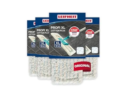 Leifheit Wischbezug Profi XL Baumwolle plus 4er Set von Leifheit