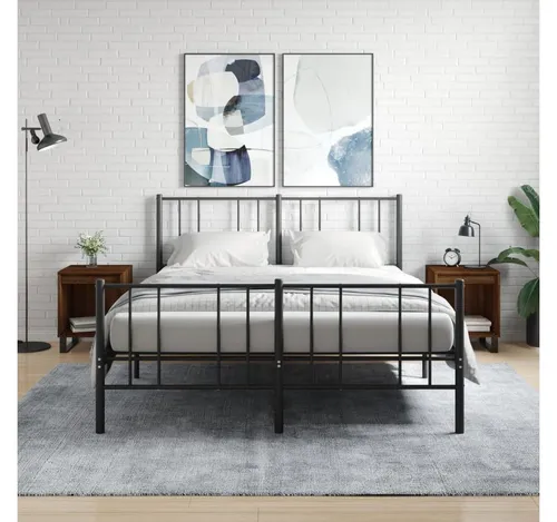 furnicato Nachttisch 40 x 35 x 50 cm Braun Eichen-Optik