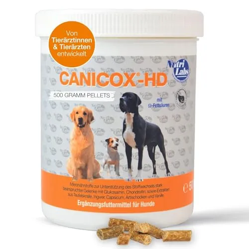 Pellets Canicox-HD 500 g - Ergänzungsfuttermittel zur Unterstützung stark beanspruchter Gelenke, ideal für aktive Hunde mit Gelenkproblemen