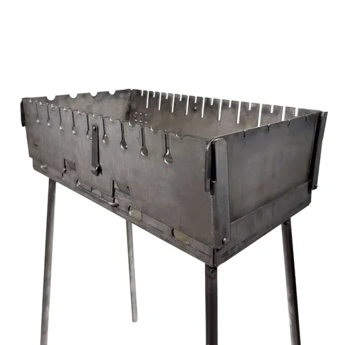 Grill Mangal MAXI Groß– Tragbarer Schaschlik Grillkoffer 3mm Stahl für 10 Spieße