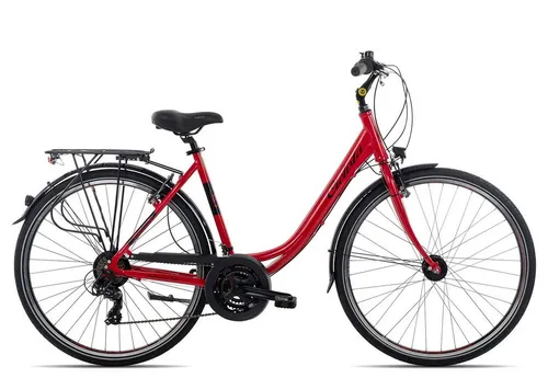 Ciclista Ponte Vecchio Wave Citybike 28 Zoll Rot - Fahrrad mit elegantem Aluminiumrahmen, 21-Gang Shimano Schaltung und LED-Lichtanlage für sicheres Radeln in der Stadt und auf Ausflügen.