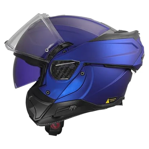 LS2 FF910 Advant II Klapphelm, dunkelblau, XXS (51/52) - Hochwertiger Klapphelm mit herausnehmbarem Coolmax-Innenfutter für Atmungsaktivität. Kratzfestes Max Vision Visier mit Pinlock-Vorbereitung und integriertes Sonnenvisier für optimalen Blendschutz. Ideal für komfortable Motorradtouren.