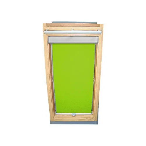 Rollo für VELUX Dachfenster Abdunkelungsrollo Komfort Premium für TYP VL Y/VU Y/VKU - Y67 - Farbe limone - mit BLENDE und Haltekrallen - KLICK Montage