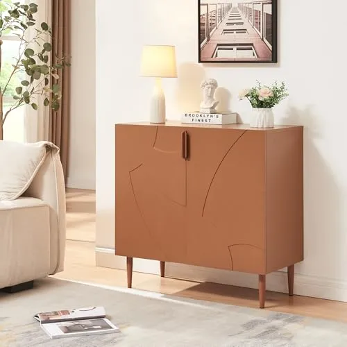 [en.casa] Sideboard Starvili - Elegante Kommode mit 2 Türen - Kommoden & Sideboards mit dekorativer Front und viel Stauraum. Robuste Metallbeine sorgen für Stabilität, ideal für modernes Wohnen.
