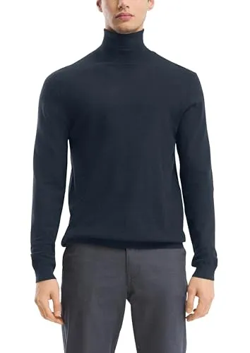 QS Strickpullover - Herren Pullover im Regular Fit aus hochwertigem Feinstrick, ideal für lässige Looks und gemütliche Tage, mit stylischem Rollkragen und Rippbündchen.