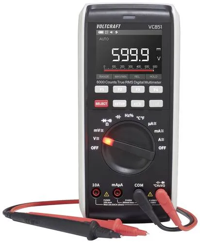 VOLTCRAFT VC851 Hand-Multimeter - digital CAT III 1000 V, CAT IV 600 V, 6000 Counts mit Auto-Range und Taschenlampenfunktion