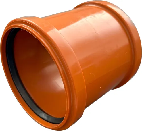 Muffe KG-rohr DN 160 PVC-U SN8 | Überschiebmuffe mit Dichtung | für externe Entwässerungssysteme | 2 Gummidichtungen | Abwasser Installation