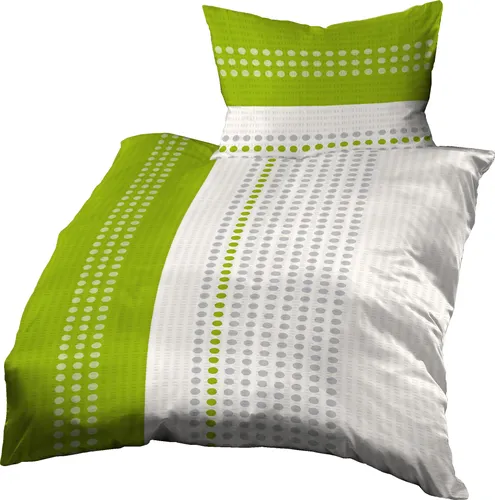 Gerald Wittmann Bettwäsche 140x200 + 70x90 cm, Baumwolle Seersucker, 36108, Grün