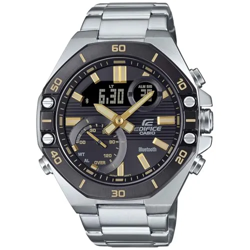Casio Edifice Silber Herren Armbanduhr ECB-10DB-1A9EF - Armbanduhren mit Bluetooth-Funktion, ideal für Technikliebhaber – präzise Zeitmessung und praktische Weltzeit-Funktion in elegantem Design.