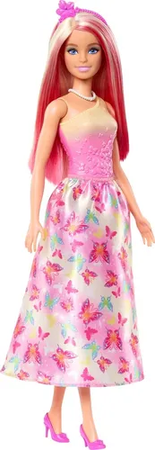 Barbie Royal-Puppe 👑 mit pink-blondem Haar + Schmetterlings-Look & Accessoires