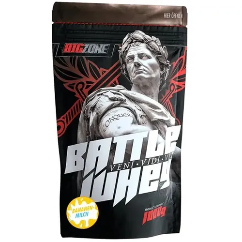 Big Zone Battle Whey 1000g - Big Zone Battle Whey 1000g – Ideal für eine proteinreiche Ernährung. Enthält hochwertige Molkenproteine, leicht löslich und in verschiedenen leckeren Geschmacksrichtungen erhältlich. Perfekt zur Ergänzung deiner täglichen Proteinzufuhr.