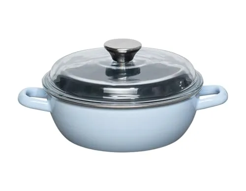 Produktbild Riess Schmorpfanne hoch mit Glasdeckel Ø 20cm – BACKEMAILLE BLAU