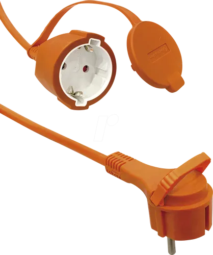 TME NV54-50 Verlängerungskabel mit flachem Schutzkontaktstecker - Praktisches Verlängerungskabel für den Außenbereich, IP54-zertifiziert. Mit flachem Stecker für einfachen Anschluss hinter Möbeln und erhöhtem Berührungsschutz. Ideal für Gartenarbeiten und Garagen.