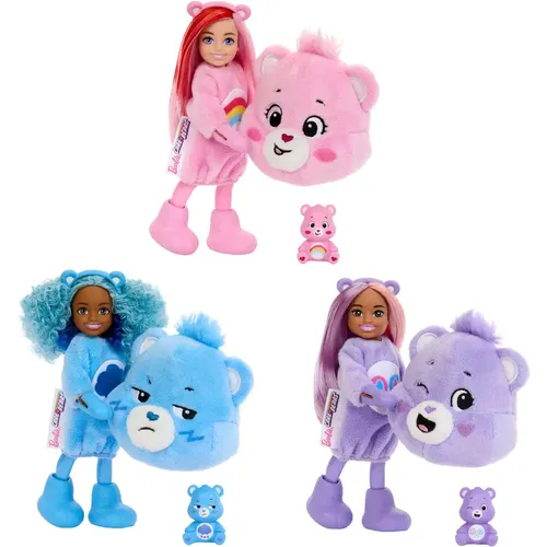 Barbie Cutie Reveal Glücksbärchi Puppe, 15 cm - Puppenset für Kinder ab 3 Jahren mit 6 Überraschungen, inklusive einer niedlichen Chelsea-Puppe im Plüschkostüm und verwandelbarem Outfit - ein tolles Auspackerlebnis!