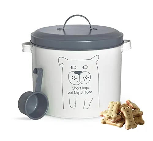 Sendez Trockenfutterdose mit Schaufel 6 Liter Mettaldose Tierfutter Vorratsdose Hundefutterbox Hund