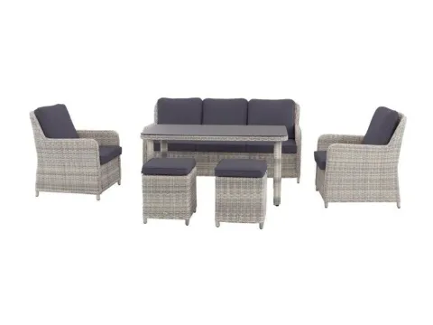 MWH Lodrino Lounge-Set 6-tlg. – Eleganz für Ihren Garten - Gartenmöbel mit hochwertigem Aluminium und wetterfestem Polyester. Das 6-teilige Set bietet Stil, Komfort und ist pflegeleicht für entspannte Stunden im Freien.